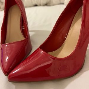 Red Patent Pumps